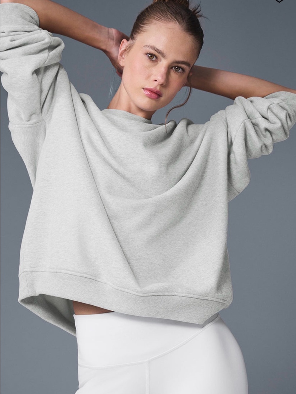 ALO Yoga Renown Crewneck Pullover Heather Grey S